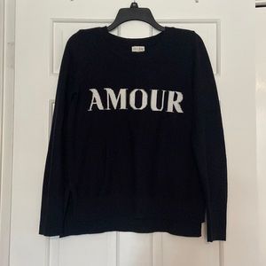 Black crew neck sweater